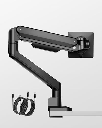 monTEK Deluxe Aluminum Monitor Arm with USB A/C for 17 to 40 Inch Screens
