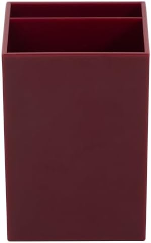 JAM PAPER Plastic Pen Holder - Burgundy - Desktop Pencil Cup Sold Individually