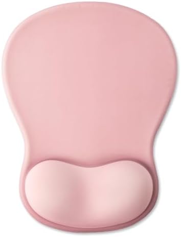 Gel Mouse Pad with Wrist Support, Ergonomic Mousepad with Wrist Rest, Gaming Mouse Pad with Soft Cushion & Non-Slip PU Base & Concave Design & Pain Relief, for Home Office Computer Laptop, Pink