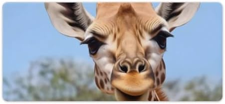 Animal Giraffe Stretching Head Long Neck Closeup Cute Large Mouse Pad Gaming Mousepad Desk Pad for Keyboard and Mouse Mat Non-Slip Base 40x90cm, Style
