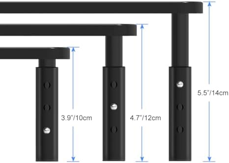 suptek Computer Monitor Stand Riser with Drawer,Monitor Riser for Laptop, Printer, Notebook and All Flat Screen TV Display with Vented Platform,3 Height Adjustable Laptop Riser,1 Pack,Black