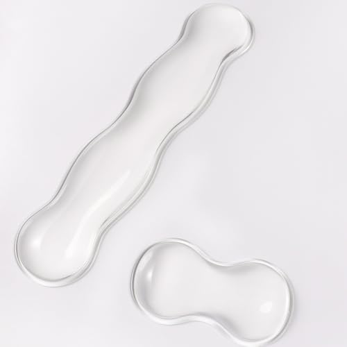 Sumgsn White Gel Wrist Rest Set, Clear Keyboard and Mouse Rest for 60%/75%