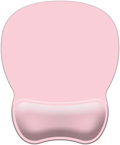 Mouse Pad with Support, Ergonomic Mouse Pad with Gel Wrist Rest Support Middle Concave Design, Comfortable Mousepad with Non-Slip PU Base for Home Office Working Studying (03 Pink)