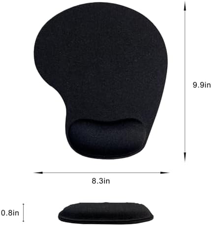 Mouse Pad with Wrist Support, Ergonomic Mouse Pads with Memory Foam Wrist Rest, Easy Typing Pain Relief, Comfortable Home Office Computer Wrist Support Pads for Working Studying Gaming, Black