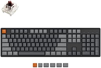 Keychron K10 RGB Full Size Layout Hot-Swappable Mechanical Keyboard for Mac Windows, Multitasking 104-Key Bluetooth Wireless/USB Wired Gaming Keyboard with Keychron Super Brown Switch Aluminum Frame