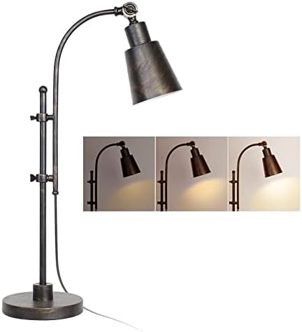 LALISU Industrial Desk Lamp, Adjustable Metal Task Lamp, Black
