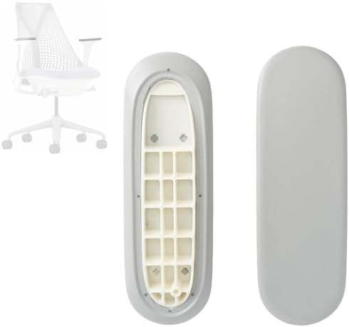 Arm Pads Caps Replacement for Herman Miller Sayl Office Chair, Fixed and Height-Adjustable Armrest, Light Gray Vinyl (1-Pair)