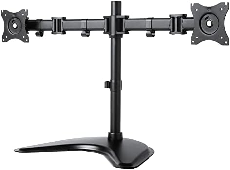 Kantek Dual Monitor Articulating Desktop Stand, for 13" to 27" Monitors, 32" X 13" X 17.5", Black, Supports 18 Lb