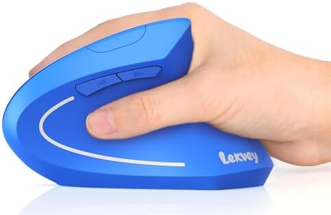 Lekvey Ergonomic Mouse, Rechargeable 2.4G USB Vertical Wireless Mouse, Blue