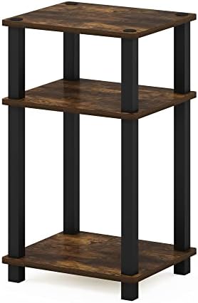 Furinno JUST 3-Tier Toolless Night Stand, Open Shelf, Amber Pine