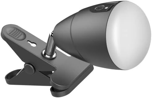 5000mAh Rechargeable Clip on Light, LED Reading Light, 3 Color Modes & Stepless Dimming, Cordless Reading Lamp with Clamp for Bed, Desk, Bedside Table, Camping
