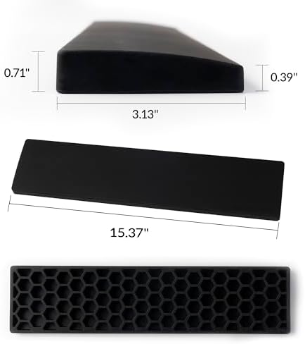Ergonomic Silicone Wrist Rest for Keychron K4 Pro / K4 Max / Q5 / V5 / V5 Max,15.37" Honeycomb Non-Slip Palm Rest, 96% Full-Sized Mechanical Keyboards Support with Typing Pain Relief