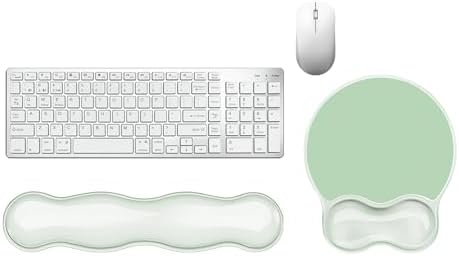 Gel Wrist Rest for Keyboard and Mouse Pad Set - Clear Green