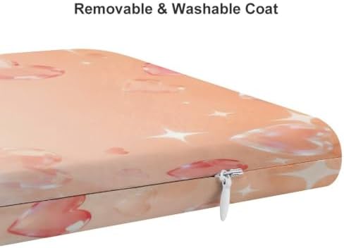 Decorative Seat Pad Chair Cushion Peach Sparkle Heart