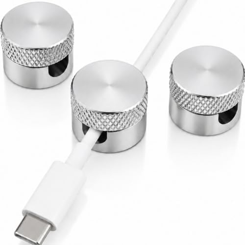 3PCS Premium Cord Holder for Nightstand, Computer Cord Organizer for Desk, Appliance Cord Organizers, Stick-On Cable Clip for Charger, Laptop, USB, Headphones, Wire Management Set, Silver