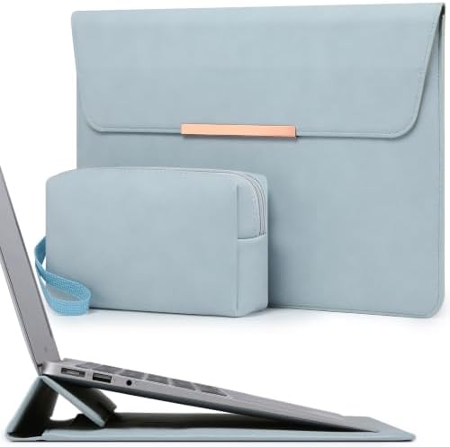 HYZUO 15 Inch Laptop Sleeve Case Bag with Stand Feature, Pale Blue