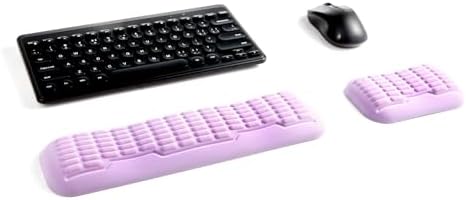 UnivoColors Compact-Sized Keyboard & Mouse Wrist Rest Set-Ergonomic 3.0 Upgrade with Wave Curve Support,Non-Slip Base,Perfect for Work & Gaming(Lavender)