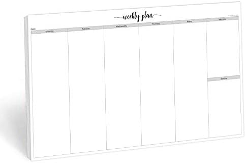 321Done Weekly Planner Notepad, Jumbo 11x17 Desk Pad, 50 Sheets, All 7 Days