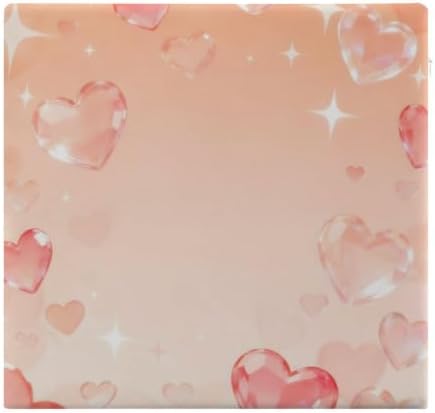 Decorative Seat Pad Chair Cushion Peach Sparkle Heart