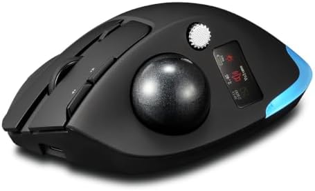 GOWENIC Wireless Trackball Mouse, Bluetooth Mouse with Ergonomic Thumb Control, Rechargeable Ergonomic (Black)