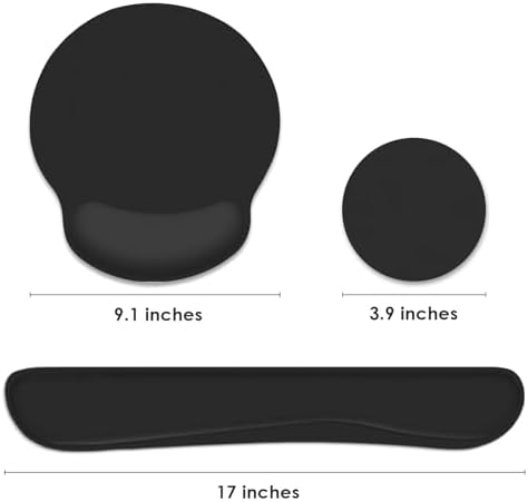 Britimes Ergonomic Mouse Pad Set with Wrist Rest, Black