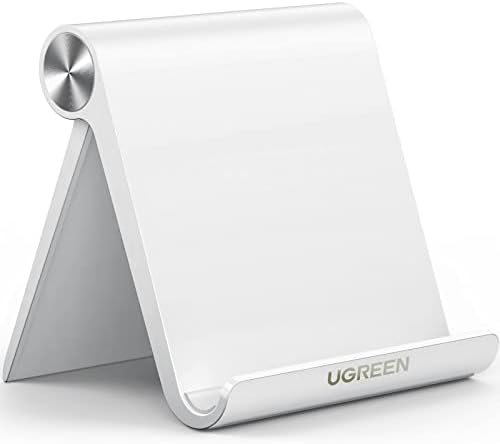 UGREEN Tablet Stand Holder Adjustable Portable Desktop Dock Office Compatible with iPad Pro 11 9.7 10.5 Air Mini 5 4 3 2 iPhone 17 16 15 14 13 12 White