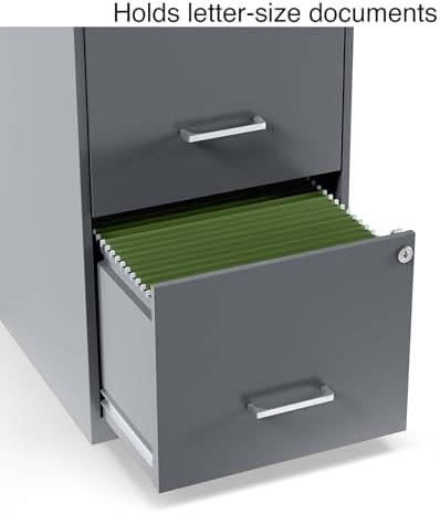 Staples Vertical File Cabinet, Letter/Legal, 2-Drawer, Locking, Graphite