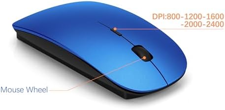 Wireless Keyboard and Mouse Ultra Slim Combo, TopMate - Blue Black