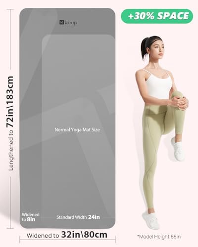 KEEP Extra Wide Yoga Mat, 7mm Thick 72" x 32" Exercise Mat