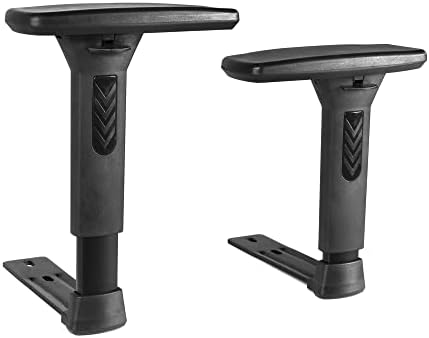 Frassie Height Adjustable Chair Armrest Pair, Gaming Boss Chair Arms Set Replacement,Black (3D)