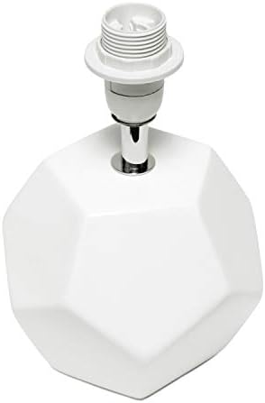 Simple Designs LT2065-WHT Round Prism Mini Table Lamp with Matching Fabric Shade, White (Pack of 24)
