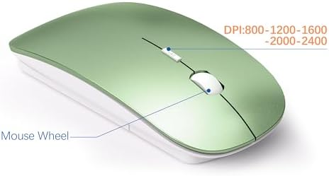 Wireless Keyboard and Mouse Ultra Slim Combo, TopMate - Green White
