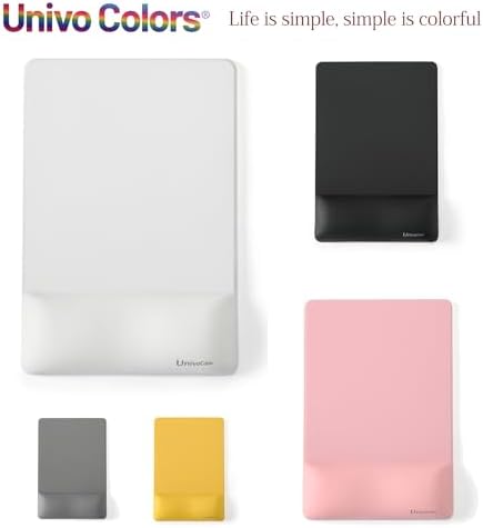 univo colors Design-Wave Wrist Rest Mouce Pad,PE Mouse Sliding Panel+Artificial Sheepskin+Memory Foam+Ergonomic+Anti-Slip Gel,Resilience Support During Work and Gaming,Mouce Accessory,Navy