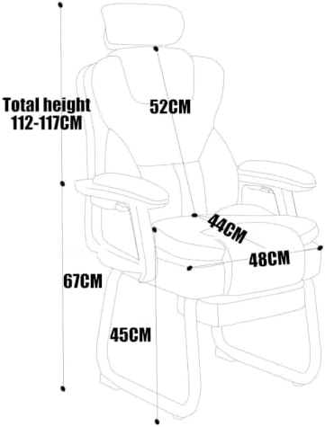 No Wheels Ergonomic Executive Office Chair with Footrest