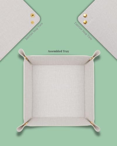 LAMOTI Valet Tray, PU Leather Catchall Tray for Desk & Nightstand