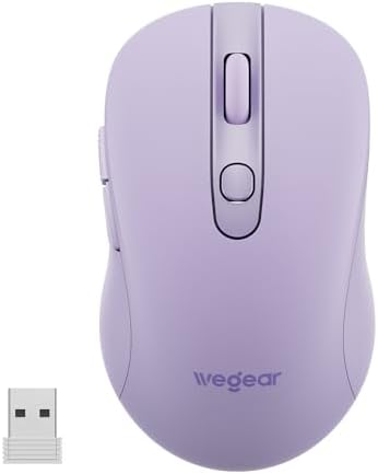 wegear USB Wireless Mouse for Laptop PC Mac, 2.4GHz Cordless Mouse-Purple