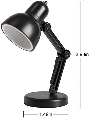 2 Pack LED Mini Table Lamp Fold-able Night Reading Book Lamps - Black