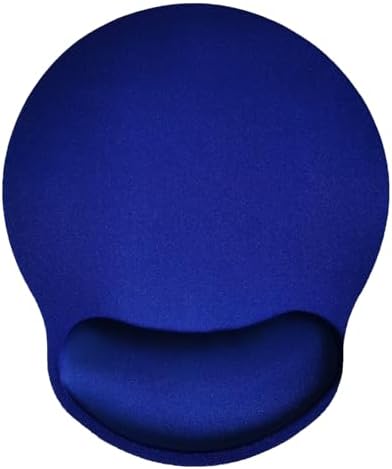 Mouse Pad with Wrist Support, Ergonomic Mouse Pad with Memory Foam Wrist Rest Cushion, Non-Slip Rubber Base Gaming Mice Pad for Home Office Computer Laptop, Blue