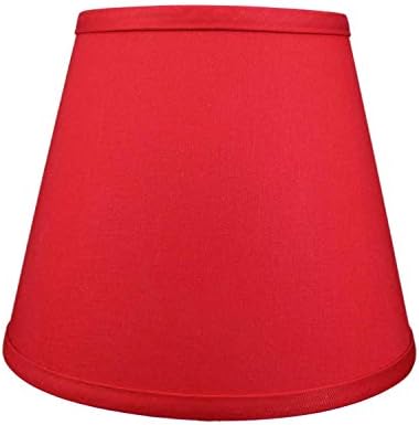 FenchelShades. Lampshade 6h Top Diameter x 10h Bottom Diameter x 8h Slant Height with Washer (Spider) Attachment for Lamps with a Harp (Rich Red),6-10-8-W-L-RIC