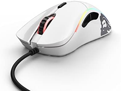GLORIOUS Model D Wired Gaming Mouse - 68g Superlight Honeycomb Design, RGB, Ergonomic, Pixart 3360 Sensor, Omron Switches, PTFE Feet, 6 Buttons - Glossy White