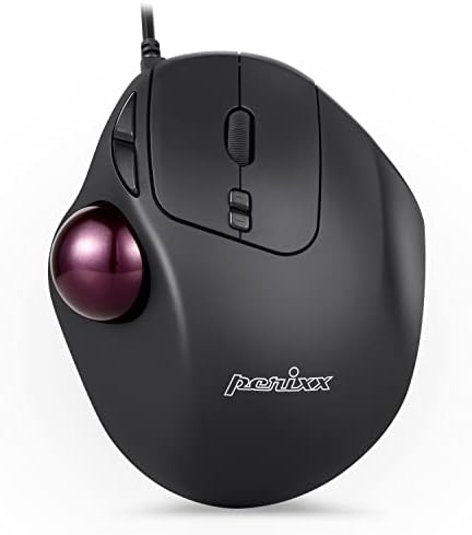 Perixx Perimice-517 Wired Trackball USB Mouse, 7 Button Design, Build-in 1.34 Inch Trackball with Pointing Feature