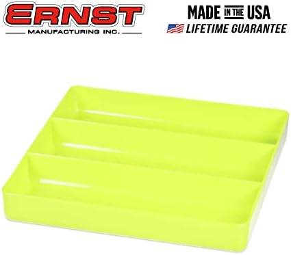 Ernst Manufacturing Toolbox Tray: Stackable Organizer Tray with 3 Compartments - Ideal for Trades, Mechanics, Electricians, Plumbers, Household Use, Hobbies - Heavy Duty - Made in the USA
