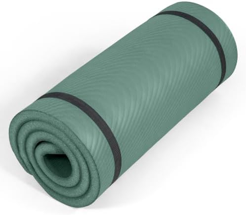 Tone Fitness 1" Extra Thick Yoga Mat, Exercise & Pilates Mat with Strap