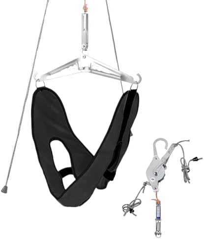 Adjustable Neck Traction Device, the Hook Design is controllable, the Gear Design Does not Need to Hang Heavy Objects, Easy to use, Effectively relieves Neck Pain, Suitable for Home or Outdoor