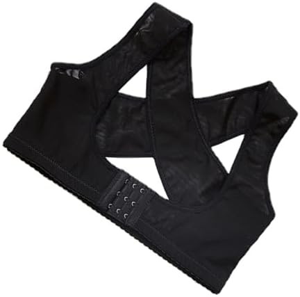 Women Back Posture Corrector Brace Adjustable Nylon Spandex Black
