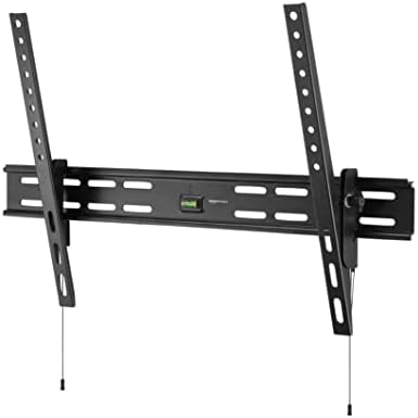 Amazon Basics Heavy-Duty Tilting TV Wall Mount with Mounting Hardware, Bubble Level and Template for 37" to 80" TVs up to 120 lbs, Black