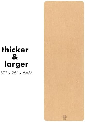 Cork Yoga Mat with Natural Rubber Base, Extra Size, Thickness and Support, Excellent Cushion & Grip, Non-Slip, Non-Toxic, Sweat-Resistant, Sustainable, Eco-friendly Exercise Mat