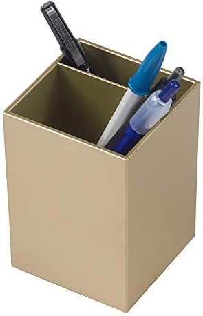 JAM PAPER Plastic Pen Holder - Gold - Desktop Pencil Cup Sold Individually