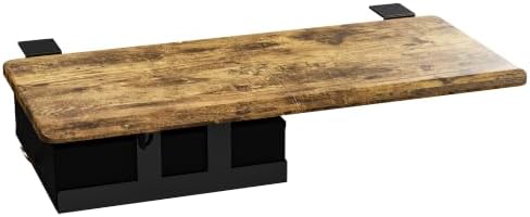 ETHU Desk Extender Tray with Storage Drawer, 25.6x11.4, Walnut