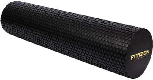 Foam Roller for Muscle Massage, Stiff Back Pain Relief, Physical Therapy, Deep Tissue, Exercise Equipment for Home Gym, Stress, Yoga, Pilates for the Fit Citizen (Black, Large 24 x 6 Inches)